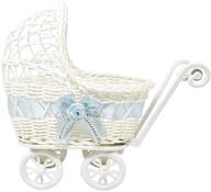 🍼 woven stroller baby shower centerpiece - blue favor decoration logo