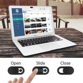 img 2 attached to 0.7mm Thin Webcam Cover Slider - Fits Laptop, Desktop, PC, Macboook Pro, iMac, Mac Mini, Computer, Smartphone - Protect Your Privacy and Security - 3-Pack (Black)