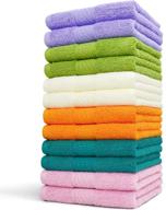 🛀 cleanbear ultra soft hand towels 12 pack - set of 6 colors - 100% cotton hand towel set for family members (13 x 29 inches) logo