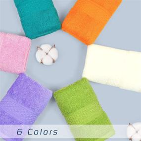 img 2 attached to 🛀 Cleanbear Ultra Soft Hand Towels 12 Pack - Set of 6 Colors - 100% Cotton Hand Towel Set for Family Members (13 x 29 Inches)