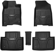 🚗 lasfit custom tpe floor mats for honda civic 2016-2021: sedan, hatchback, type-r, sport, coupe, all weather guard, black - 1st & 2nd row logo