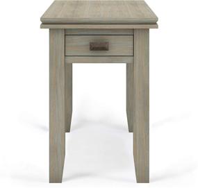 img 1 attached to SimpliHome Artisan SOLID WOOD 14 inch Wide Rectangle Contemporary Narrow Side Table: Distressed Grey, Storage, 1 Drawer; Ideal for the Living Room and Bedroom