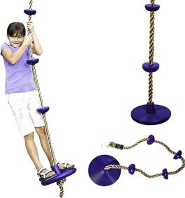 img 4 attached to Blue Climbing Rope with Disc Swing - Outdoor Playset Equipment by Squirrel Products