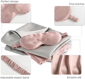 img 2 attached to 🌸 YANXUAN 100% Grade 6A Mulberry Silk Pillowcase and Eye Mask Set, Pink, Standard Size, 20x26inches