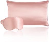 🌸 yanxuan 100% grade 6a mulberry silk pillowcase and eye mask set, pink, standard size, 20x26inches logo