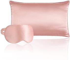 img 4 attached to 🌸 YANXUAN 100% Grade 6A Mulberry Silk Pillowcase and Eye Mask Set, Pink, Standard Size, 20x26inches