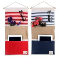 mf2flay large wall hanging organizer 2 pack over the door storage bags with 3 pockets for bedroom bathroom logo
