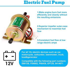 img 3 attached to Highly Efficient Electric Inline Fuel Pump 12v - Perfect Universal Solution for Low 🔌 Pressure Gas, Diesel, and Gasoline Transfer for Carburetor Lawnmower - Operates Perfectly at 4-7 PSI