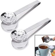 🍵 traderplus 2-pack stainless-steel tea bag squeezer tongs strainer grips logo