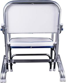 img 1 attached to 🪑 Leader Accessories Portable Folding Deck Chair - Aluminum Frame, Armrests - White/Blue