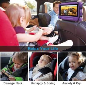 img 3 attached to 🚗 Universal Car Headrest Tablet Holder - Lpoake Back Seat Mount for Kids, Compatible with 7-10.5'' Tablets