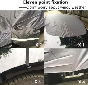 img 1 attached to 🚗 Tesla Model 3 Windshield Snow Cover: Half Size Car Cover, Weatherproof & All-Season Protection