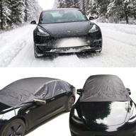🚗 tesla model 3 windshield snow cover: half size car cover, weatherproof & all-season protection logo