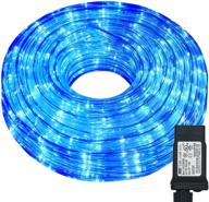 🎄 blue christmas rope lights - 33ft 240 led with 8 modes, timer & memory for xmas decor, patio, pool, bedroom, landscape lighting - outdoor waterproof twinkle lights for festive decorations логотип