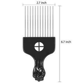 img 2 attached to 🏿 Эффективный набор каркасных африканских гребешков - идеально подходит для расчёсывания, укладки африканских причесок, косичек и париков