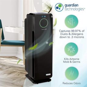 img 2 attached to Next-Level Air Purification: Germ Guardian WiFi Bluetooth Smart Voice Control Air Purifier with UV Light Sanitizer and True HEPA Filters for Allergies, Mold, Odors, Smoke, Pet Dander - 22inch 5-in-1 CDAP4500BCA