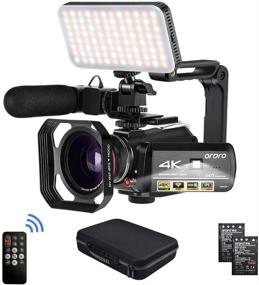 img 4 attached to ORDRO HD 1080P 60FPS Vlog Camera with 4k Video Recording, IR 📷 Night Vision, WiFi, Microphone, LED Light, Wide-Angle Lens, Handheld Holder, and Carrying Case