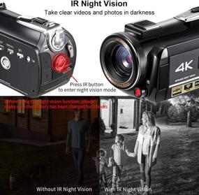 img 1 attached to ORDRO HD 1080P 60FPS Vlog Camera with 4k Video Recording, IR 📷 Night Vision, WiFi, Microphone, LED Light, Wide-Angle Lens, Handheld Holder, and Carrying Case