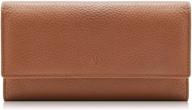 women's leather trifold clutch wallets: handbags & wallets for women logo