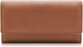 img 4 attached to Women's Leather Trifold Clutch Wallets: Handbags & Wallets for Women