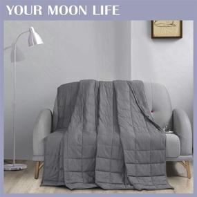 img 3 attached to 🌙 YOUR MOON Weighted Blanket Tex Certified: Premium Cooling Weighted Blanket with 100% Breathable Cotton and Glass Beads (Grey, 15 lbs, 60"x80")