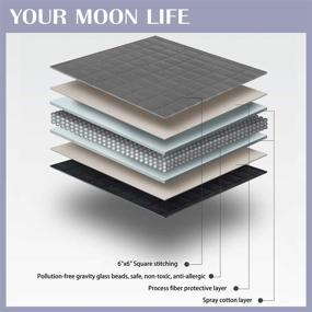 img 2 attached to 🌙 YOUR MOON Weighted Blanket Tex Certified: Premium Cooling Weighted Blanket with 100% Breathable Cotton and Glass Beads (Grey, 15 lbs, 60"x80")