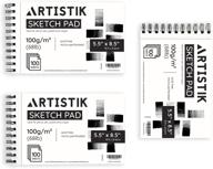 📔 spiral sketch pads for drawing - premium mixed media sketch book, 5.5" x 8.5", 100-sheets, perforated - pack of 3 - high-quality art supplies logo