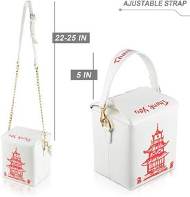 img 1 attached to 🥡 Stylish and Functional Crossbody Shoulder Bag: i5 Chinese Takeout Box Purse with Comfortable Chain Strap (White-red 2)