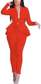 img 4 attached to 👩 Remelon Women's Blazer Peplum Business Outfits, Jumpsuits, Rompers & Overalls