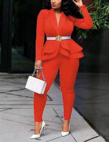 img 2 attached to 👩 Remelon Women's Blazer Peplum Business Outfits, Jumpsuits, Rompers & Overalls