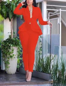 img 3 attached to 👩 Remelon Women's Blazer Peplum Business Outfits, Jumpsuits, Rompers & Overalls