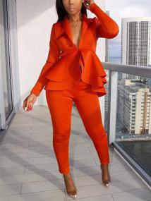 img 1 attached to 👩 Remelon Women's Blazer Peplum Business Outfits, Jumpsuits, Rompers & Overalls