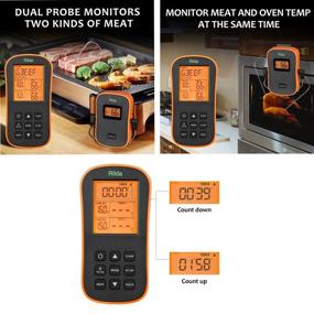 img 2 attached to 🔥 Riida TM08 Wireless Meat Thermometer: Remote Digital Grill Thermometer with Dual Probes for Grill & BBQ - Kitchen Essential (300 Feet)