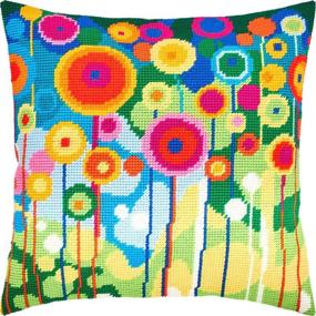 img 4 attached to 🌼 Dandelions Needlepoint Kit: European Quality Tapestry Canvas for 16×16-Inch Throw Pillow