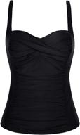 hilor tankini bathing suits: stunning ruched front twist swimsuits for women, retro swim tops logo