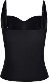 img 2 attached to Hilor Tankini Bathing Suits: Stunning Ruched Front Twist Swimsuits for Women, Retro Swim Tops