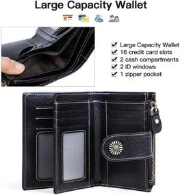 img 3 attached to 👜 Premium Leather Bifold Wallet with RFID Blocking for Women - Stylish Handbag & Wallet Combo