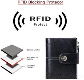 img 1 attached to 👜 Premium Leather Bifold Wallet with RFID Blocking for Women - Stylish Handbag & Wallet Combo