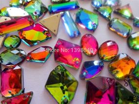 img 3 attached to Dazzling Zbroh Mixed Sew on Rhinestones: 200pcs/bag Gemstone Strass in Multi-Colour Crystal Beads Accessory