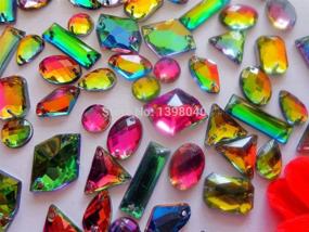 img 2 attached to Dazzling Zbroh Mixed Sew on Rhinestones: 200pcs/bag Gemstone Strass in Multi-Colour Crystal Beads Accessory