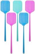 🪰 5 pack patleina fly swatters - strong & flexible manual swat set with long handle - assorted colors logo