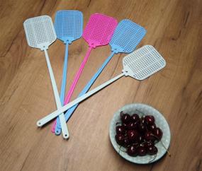 img 3 attached to 🪰 5 Pack PATLEINA Fly Swatters - Strong & Flexible Manual SWAT Set with Long Handle - Assorted Colors