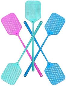 img 2 attached to 🪰 5 Pack PATLEINA Fly Swatters - Strong & Flexible Manual SWAT Set with Long Handle - Assorted Colors