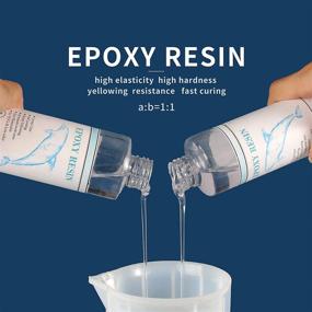 img 2 attached to LASOFAMERE 32oz Clear Epoxy Resin Kit: Ideal for Art, Jewelry, and Casting, with Gloves, Mixing Sticks, and Measuring Cups