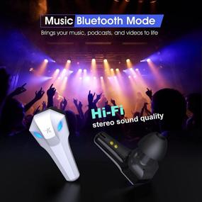 img 3 attached to 🎮 KMOUK 48ms Low-Latency Wireless Gaming Earbuds with Mic, Stereo Sound & Deep Bass - Bluetooth Earbuds for Gaming, 20H Playtime, Auto Pairing, Touch Control, USB-C - Game/Music Modes for PC Mobile