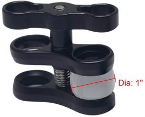 img 2 attached to 🔦 Amarine Made (1", 2-Pack) Black Standard Underwater Ball Clamp Mount for 1" Ball Underwater Light Arm System with Enhanced SEO