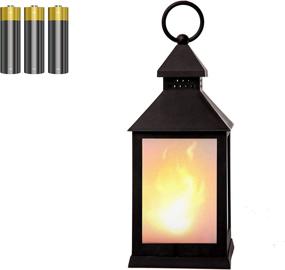 img 4 attached to 🏮 HNIINAA Vintage Lantern with LED Candles, Hanging Decorative Lantern with Flickering Flameless Candles, Table, Yard, Party 1-Pack