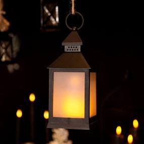 img 3 attached to 🏮 HNIINAA Vintage Lantern with LED Candles, Hanging Decorative Lantern with Flickering Flameless Candles, Table, Yard, Party 1-Pack