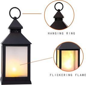 img 2 attached to 🏮 HNIINAA Vintage Lantern with LED Candles, Hanging Decorative Lantern with Flickering Flameless Candles, Table, Yard, Party 1-Pack