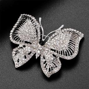 img 3 attached to 💎 Exquisite and Elegant: Jones New York Silver Butterfly Clear Crystal Rhinestones Brooches and Pins